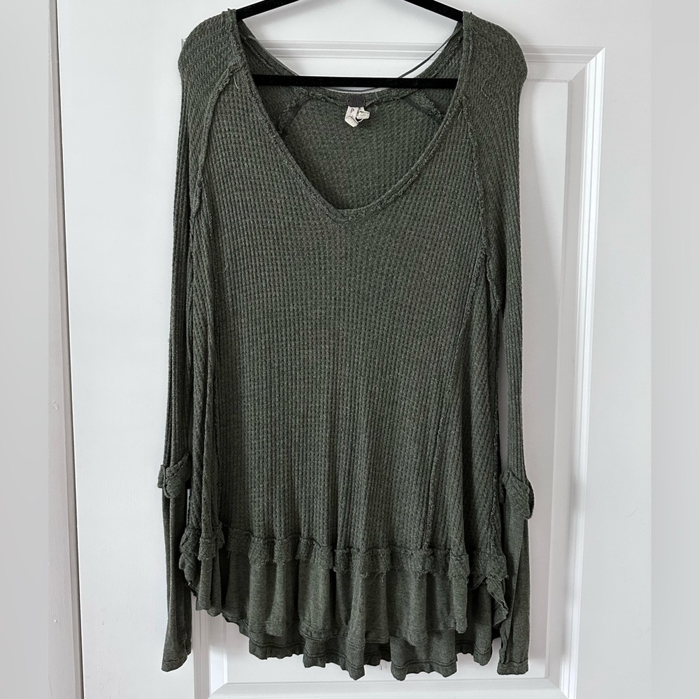 Free People Olive Green Slouchy Sweater